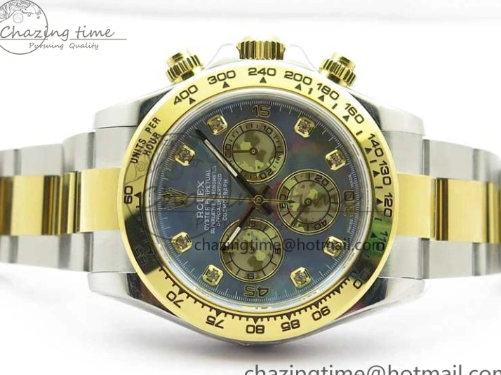 MiroTime 0520 Daytona 116520 SS YG UBF Best Edition Ice Blue MOP Crystal Markers Dial on SS YG Bracelet A Casual 2936